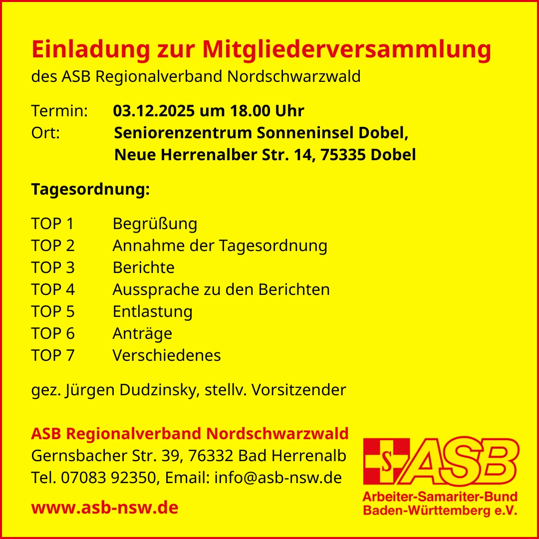 Einladung Mitgliederversammlung